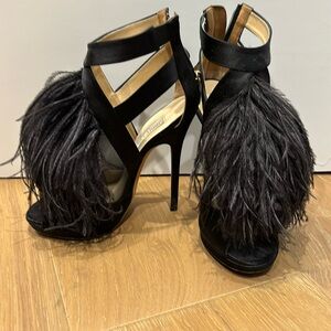Jimmy Choo Ostrich feather heels